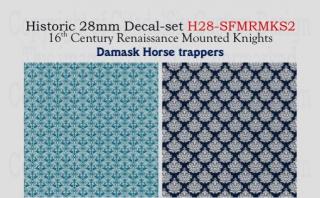 REN 13. Damask Decals - horse trappers (IV)